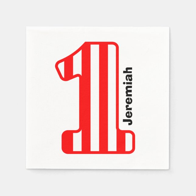 Servilleta De Papel 1.ᵉʳ Nacimiento Rojo Tirado Gran Número A10 (Anverso)