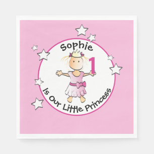 Servilleta De Papel 1.ᵉʳ Personalizado Princesa Rosa Personalizada