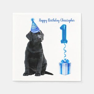 Servilleta De Papel 1.ᵉʳ tema de la cachorro de cumpleaños - Cute