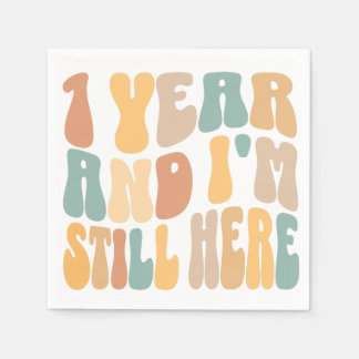 Servilleta De Papel 1 año y todavía estoy aquí 1° aniversario de traba