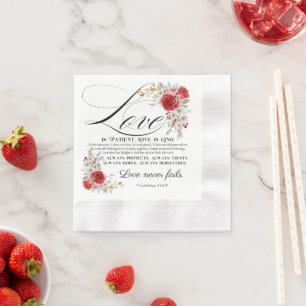 Servilleta De Papel 1 Corintios 13:4-8 El amor es la flor bíblica del