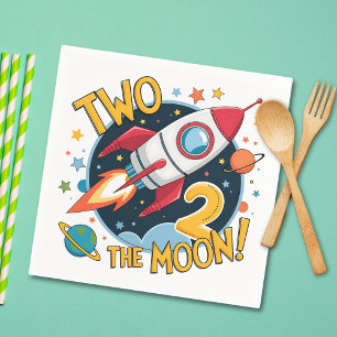 Servilleta De Papel 2º Cumpleaños Dos a la Luna
