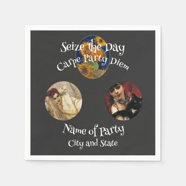 Servilleta De Papel 2024 Hora Feliz Soltero Soltera Jubilación (Anverso)