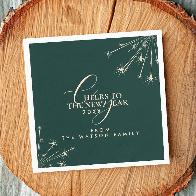 Servilleta De Papel 2026 New Year Classy Modern Typography Green (Subido por el creador)