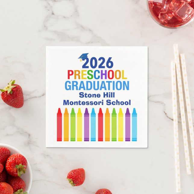 Servilleta De Papel 2026 Preschool Graduation Custom School Party (In situ)