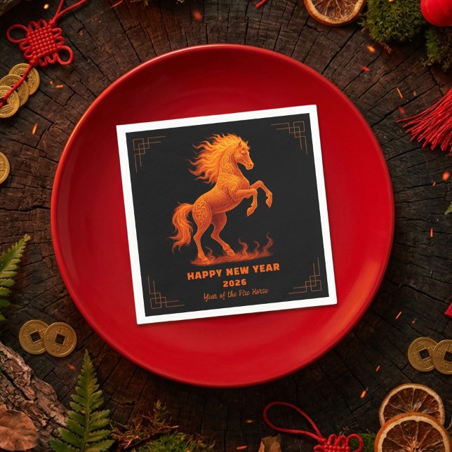 Servilleta De Papel 2026 Year of the Fire Horse Chinese Zodiac (Subido por el creador)