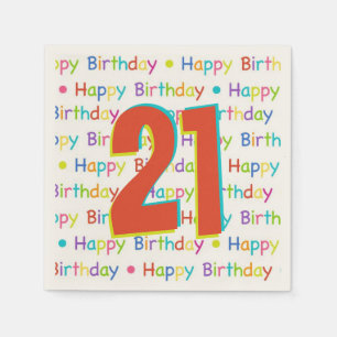 Servilleta De Papel 21.ª edad de Personalizable Fiesta de cumpleaños