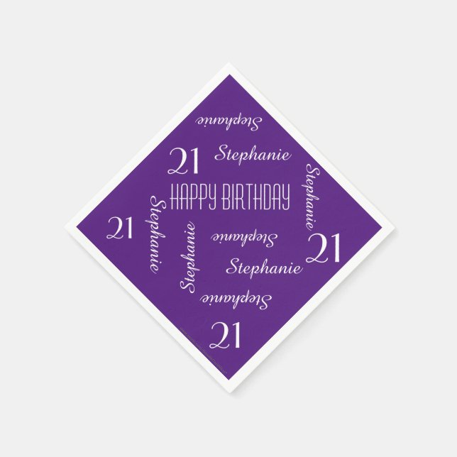 Servilleta De Papel 21.ª Fiesta de cumpleaños, Papel (Borde)