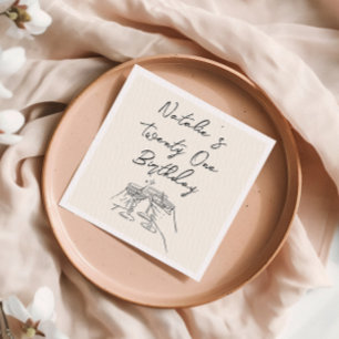 Servilleta De Papel 21.ª Mano dibujó Martini Doddle Fun Birthday Party