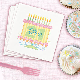 Servilleta De Papel 21.ª Nápoles Personalizados Nombre Pastel Floral N
