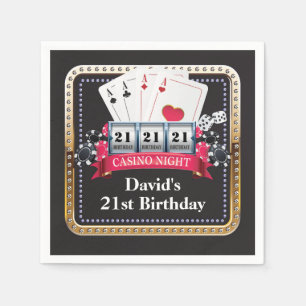 Servilleta De Papel 21.ª tarjeta de juegos de póquer Casino Napkins