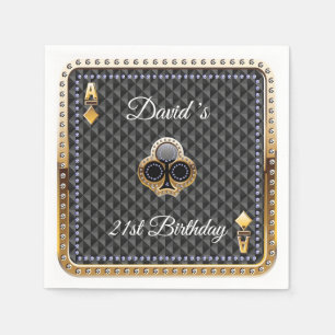 Servilleta De Papel 21.ª tarjeta de juegos de póquer Casino Napkins de