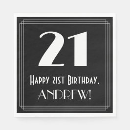 Servilleta De Papel 21 Aniversario ~ Art Deco Inspirado Aspecto "21", 