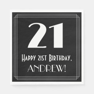 Servilleta De Papel 21 Aniversario ~ Art Deco Inspirado Aspecto "21",