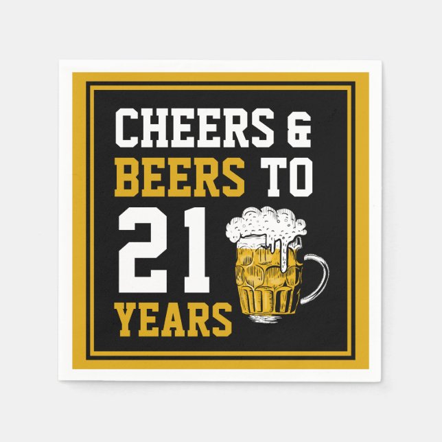 Servilleta De Papel 21 años de júbilo y cerveza a 21 años (Anverso)