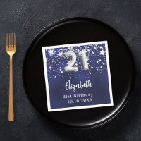 21 años estrellas de plata azul marino
