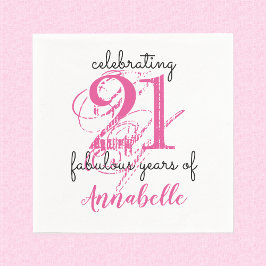 Servilleta De Papel 21 cumpleaños 21 años fabulosos toallas de papel r