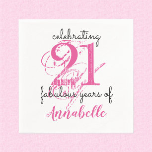 Servilleta De Papel 21 cumpleaños 21 años fabulosos toallas de papel r