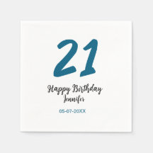 21 cumpleaños negrita letra azul simple mínimo