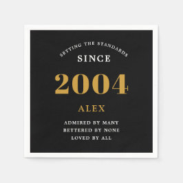 Servilleta De Papel 21 Nóbel 2004 Moda elegante de oro negro