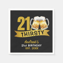 SERVILLETA DE PAPEL 21 & THIRSTY-21ST BIRTHDAY INVITATION
