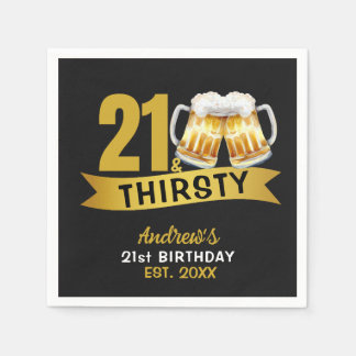 SERVILLETA DE PAPEL 21 & THIRSTY-21ST BIRTHDAY INVITATION