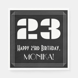 Servilleta De Papel 23 Aniversario: Aspecto inspirado en el Art Deco "