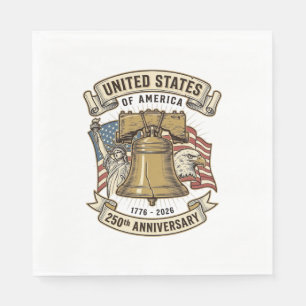 Servilleta De Papel 250º Aniversario de Estados Unidos Vector Patrióti