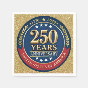 Servilleta De Papel 250º Aniversario USA Patriótico   1776–2026