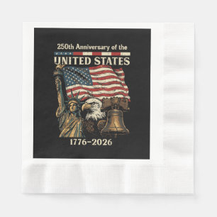 Servilleta De Papel 250 Aniversario de Estados Unidos 250 Años 4º o