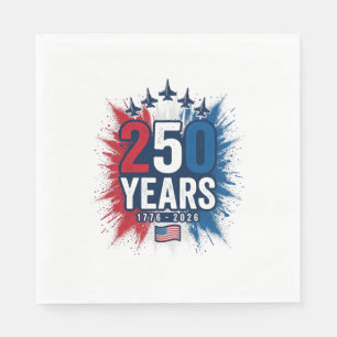 Servilleta De Papel 250 Años Aniversario Jets Patrióticos Diseño Vecto