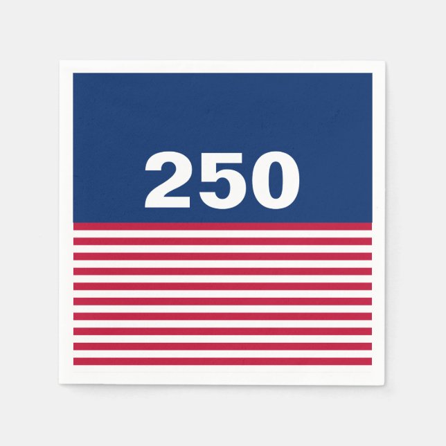 Servilleta De Papel 250 Red White and Blue USA Anniversary (Anverso)
