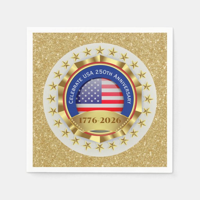 Servilleta De Papel 250th Anniversary USA Patriotic | 1776–2026 (Anverso)