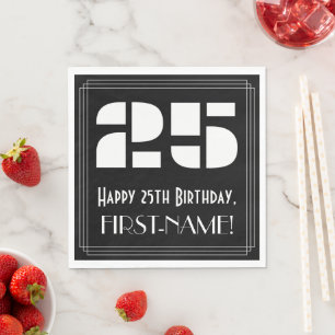 Servilleta De Papel 25 Aniversario del nacimiento: Aspecto inspirado e