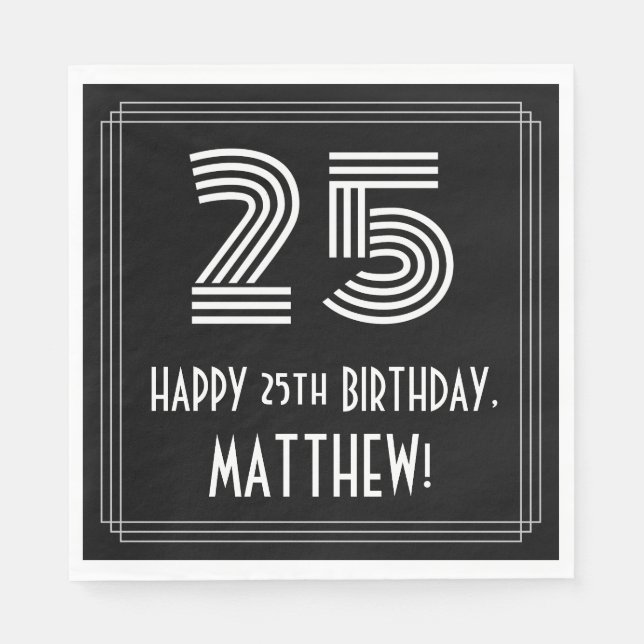 Servilleta De Papel 25 Aniversario del nacimiento: Aspecto inspirado e (Anverso)