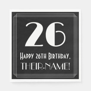 Servilleta De Papel 26º cumpleaños ~ Art Deco Inspirado Aspecto "26",