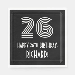 Servilleta De Papel 26 Aniversario: Aspecto inspirado en el Art Deco "