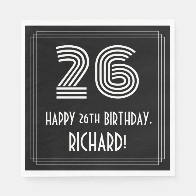 Servilleta De Papel 26 Aniversario: Aspecto inspirado en el Art Deco " (Anverso)