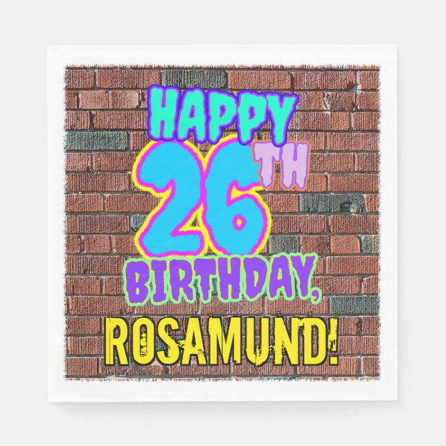 Servilleta De Papel 26 cumpleaños ~ Diversión, graffiti urbano inspira (Anverso)