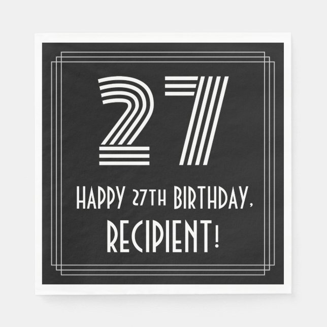 Servilleta De Papel 27 Aniversario del nacimiento: Aspecto inspirado e (Anverso)