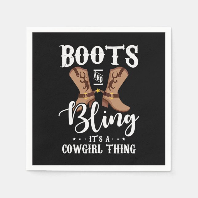 Servilleta De Papel 27. Boots Y Bling It A Cowgirl Thing (Anverso)