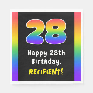 Servilleta De Papel 28º cumpleaños: Espectro arcoiris # 28, nombre per