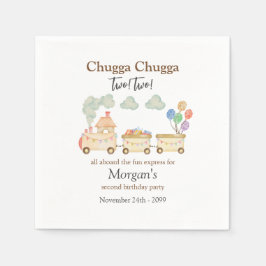 Servilleta De Papel 2.ª acuarela Marrón Tren Divertido Express