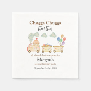 Servilleta De Papel 2.ª acuarela Marrón Tren Divertido Express