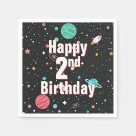 Servilleta De Papel 2.º Aniversario de los Cohetes y Planetas