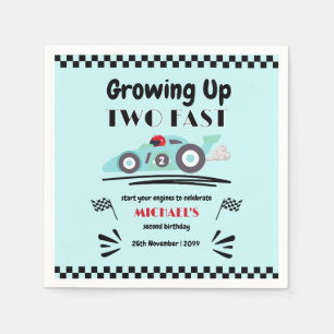 Servilleta De Papel 2.º Cumpleaños Creciendo Dos Carros Rápidos De Car