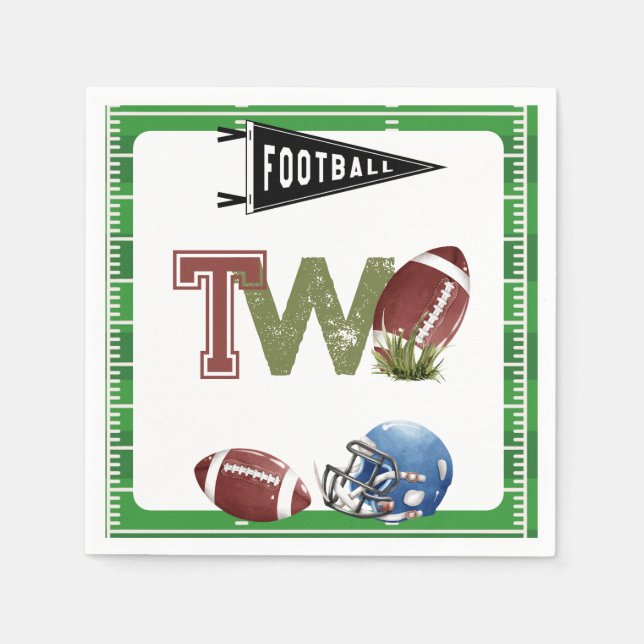 Servilleta De Papel 2.º cumpleaños del fútbol (Anverso)