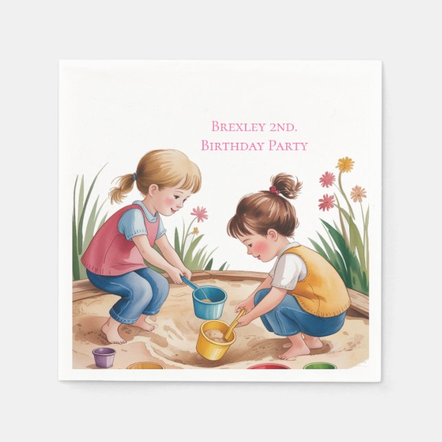 Servilleta De Papel 2.º Fiesta Chica de Sandbox (Anverso)