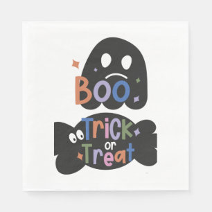 Servilleta De Papel 2 En un Pegatina de Halloween boo y truco o trato