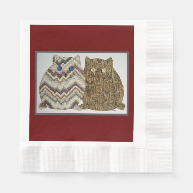 Servilleta De Papel 2 Gatos Grasos #1 (Anverso)